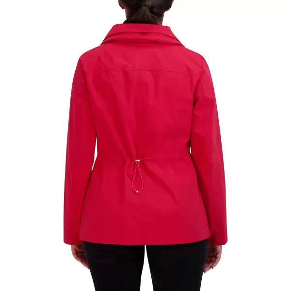 Cole Haan Womens Short Packable Rain JacketRed