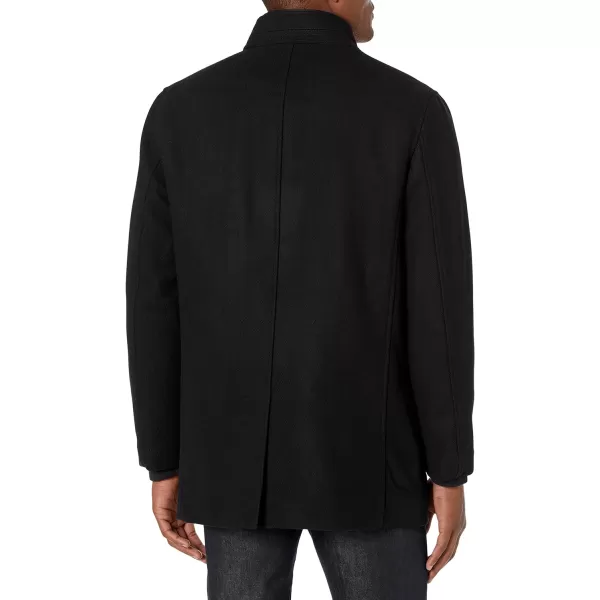 Cole Haan mens Wool Twill Topper Coat with Water Resistant BibBlack