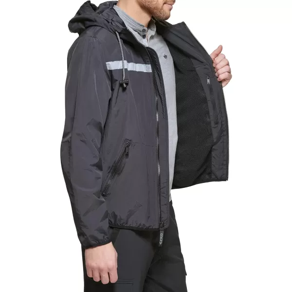 DKNY Mens Active Reflective Colorblock WindbreakerBlack