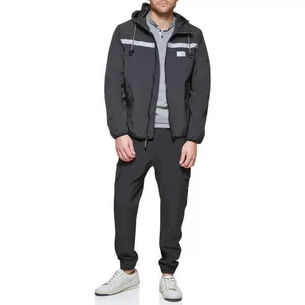 DKNY Mens Active Reflective Colorblock WindbreakerBlack