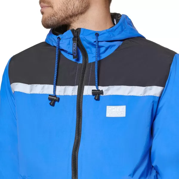 DKNY Mens Active Reflective Colorblock WindbreakerBlue