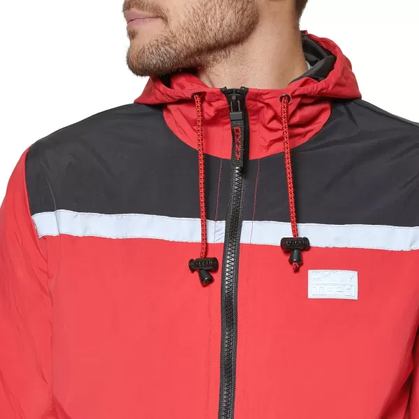 DKNY Mens Active Reflective Colorblock WindbreakerRed
