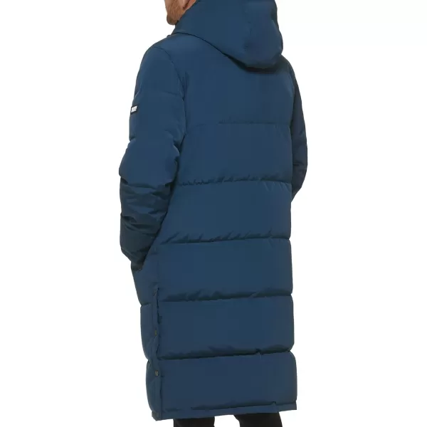 DKNY Mens Arctic Cloth Hooded Extra Long Parka JacketBlue Steel