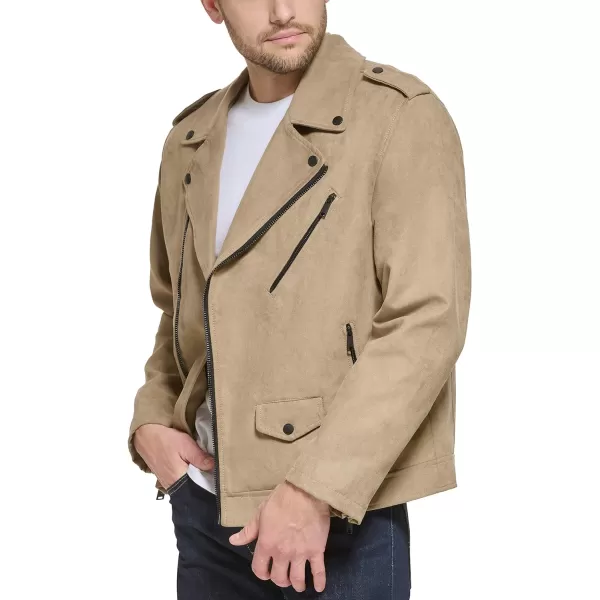 DKNY Mens Modern Motorcycle JacketKhaki