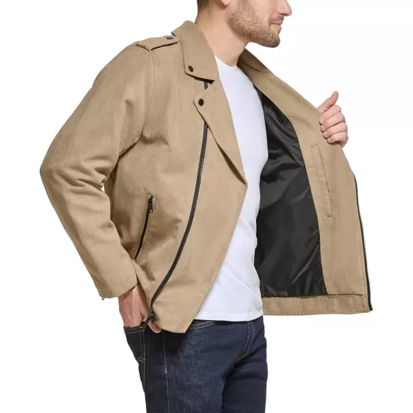 DKNY Mens Modern Motorcycle JacketKhaki