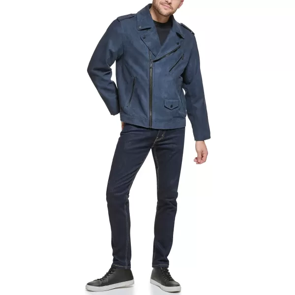 DKNY Mens Modern Motorcycle JacketNavy