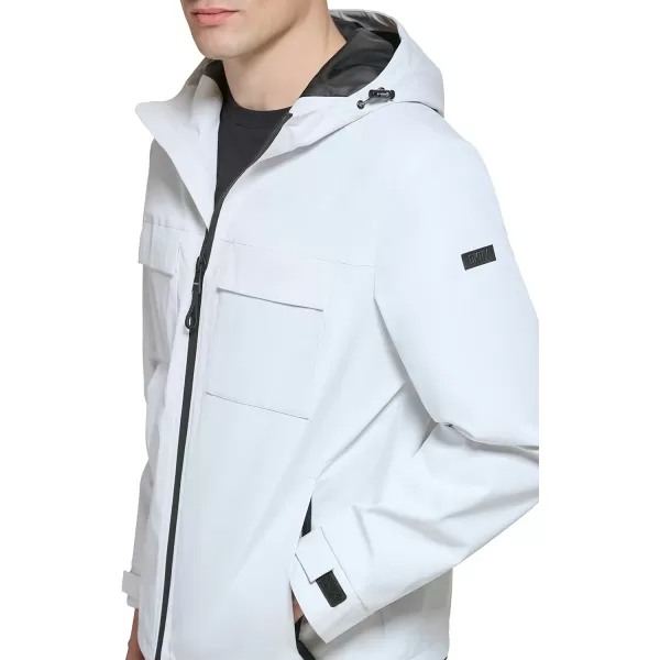 DKNY Mens Performance Tech Hooded Modern Storm CoatIce