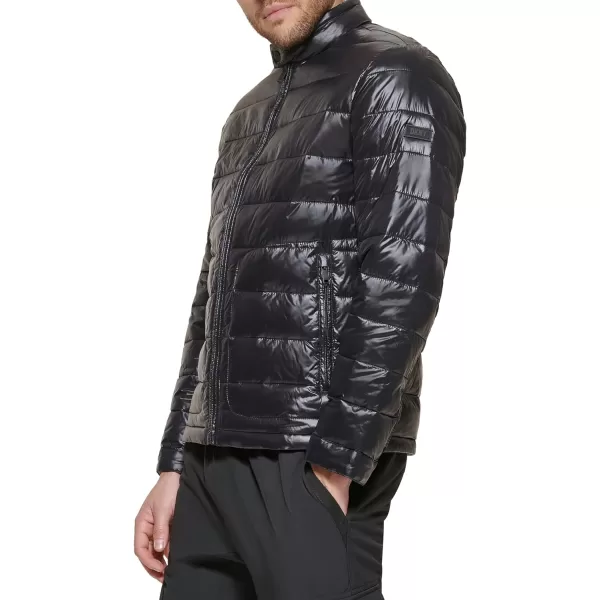 DKNY Mens Perlized Lightweight Quilted Puffer JacketBlack