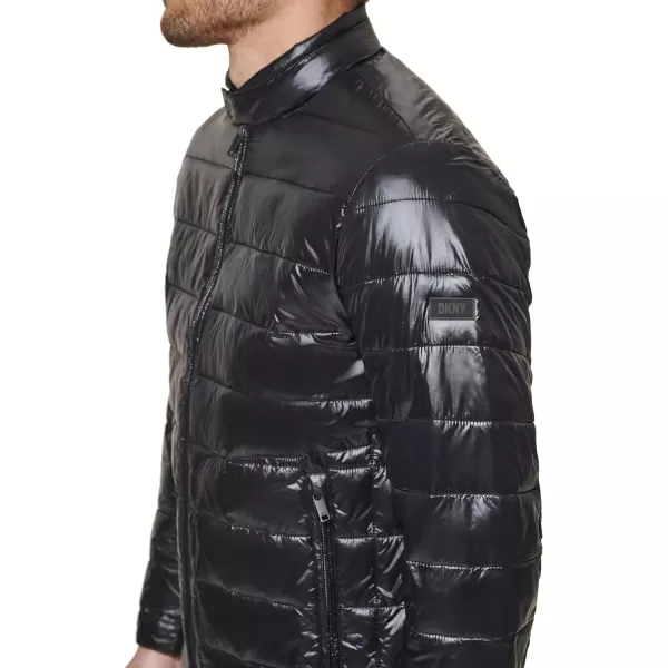 DKNY Mens Perlized Lightweight Quilted Puffer JacketBlack