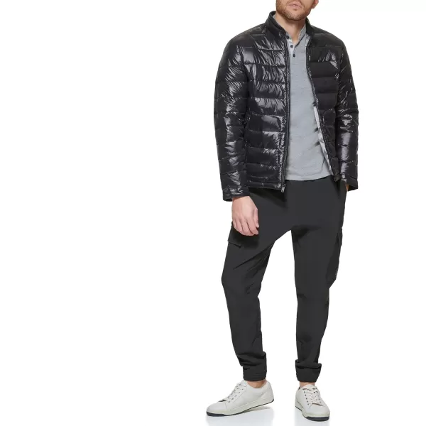 DKNY Mens Perlized Lightweight Quilted Puffer JacketBlack