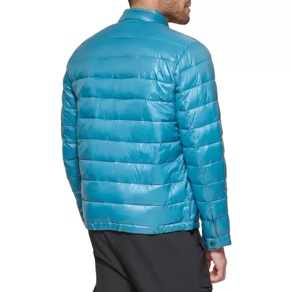 DKNY Mens Perlized Lightweight Quilted Puffer JacketBlue