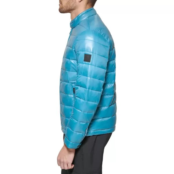 DKNY Mens Perlized Lightweight Quilted Puffer JacketBlue