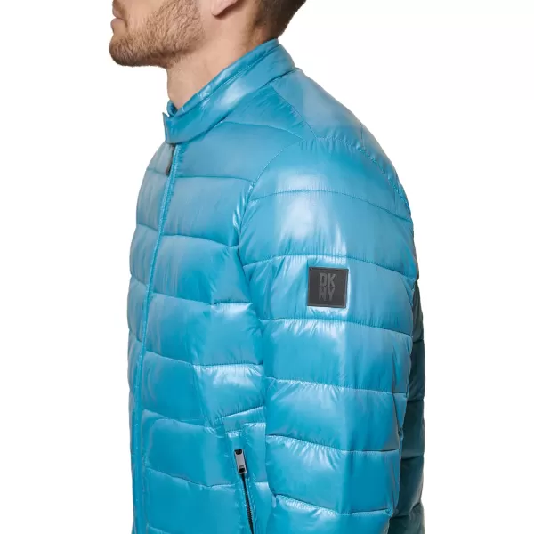 DKNY Mens Perlized Lightweight Quilted Puffer JacketBlue