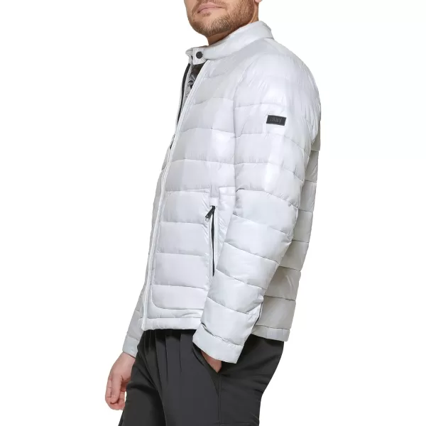 DKNY Mens Perlized Lightweight Quilted Puffer JacketIce