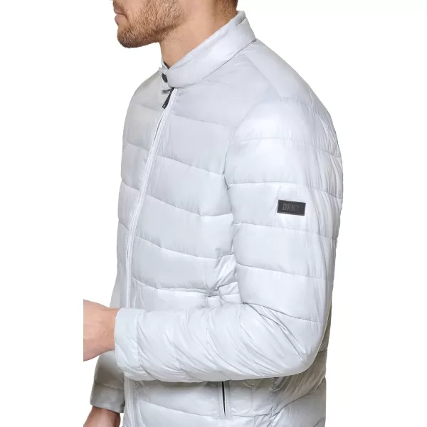 DKNY Mens Perlized Lightweight Quilted Puffer JacketIce