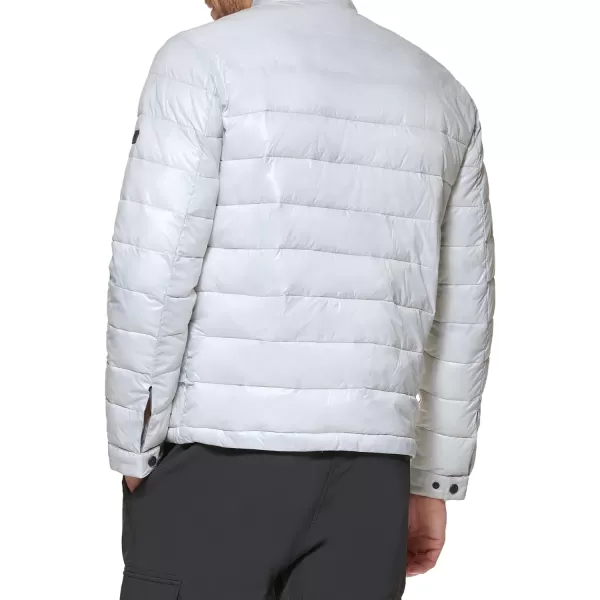 DKNY Mens Perlized Lightweight Quilted Puffer JacketIce