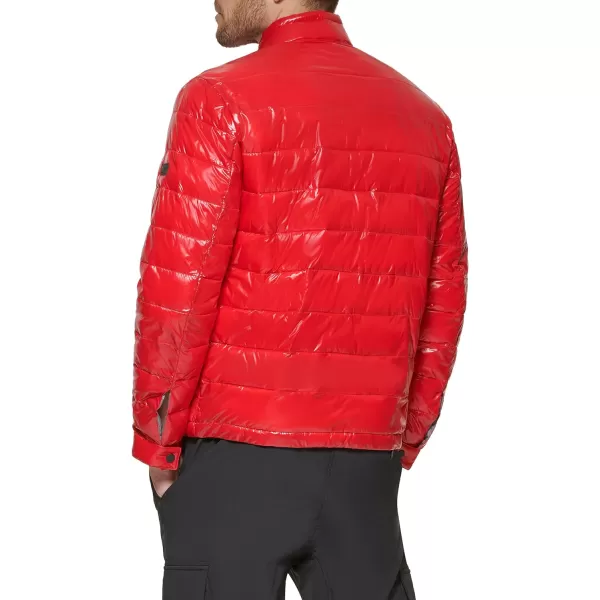 DKNY Mens Perlized Lightweight Quilted Puffer JacketRed