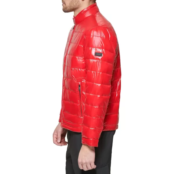 DKNY Mens Perlized Lightweight Quilted Puffer JacketRed