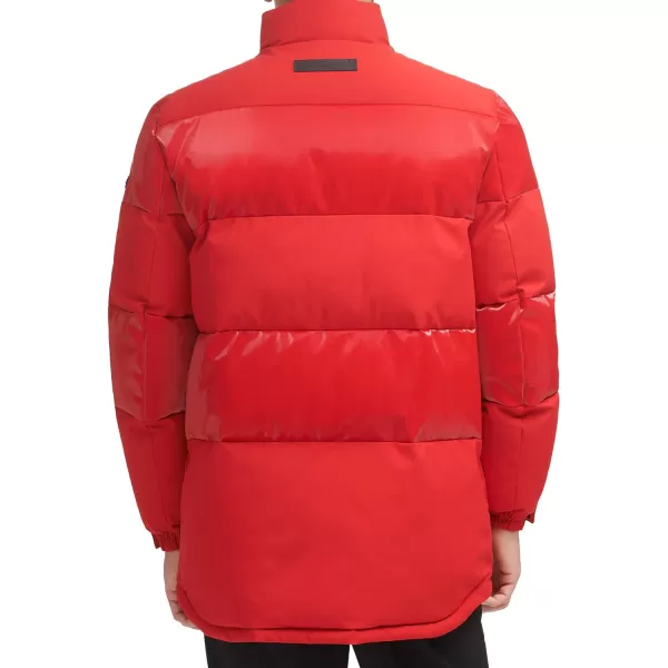 DKNY Mens Quilted Walking Fashion PufferShiny Red