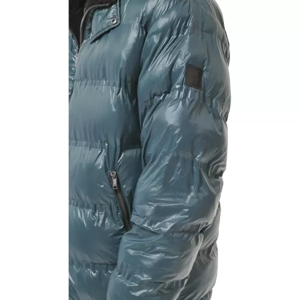DKNY Mens Reversible Sherpa Puffer JacketTeal