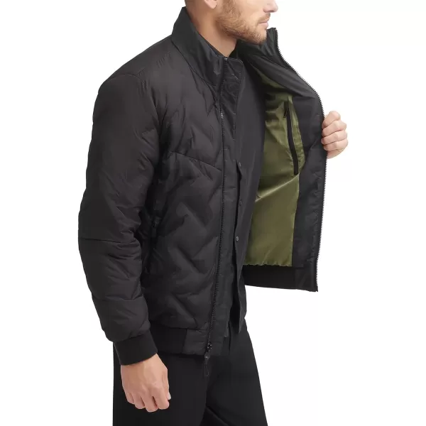 DKNY Mens Welded Quilted Bomber JacketBlack