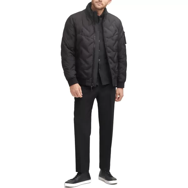 DKNY Mens Welded Quilted Bomber JacketBlack