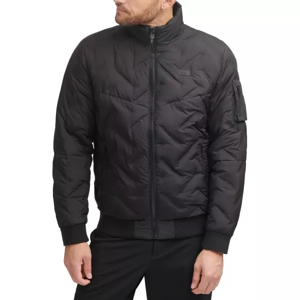 DKNY Mens Welded Quilted Bomber JacketBlack