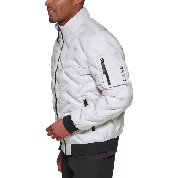 DKNY Mens Welded Quilted Bomber JacketGrey