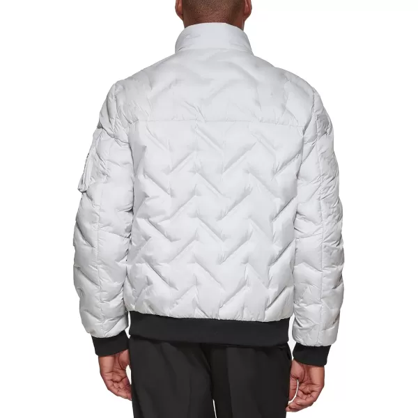 DKNY Mens Welded Quilted Bomber JacketGrey