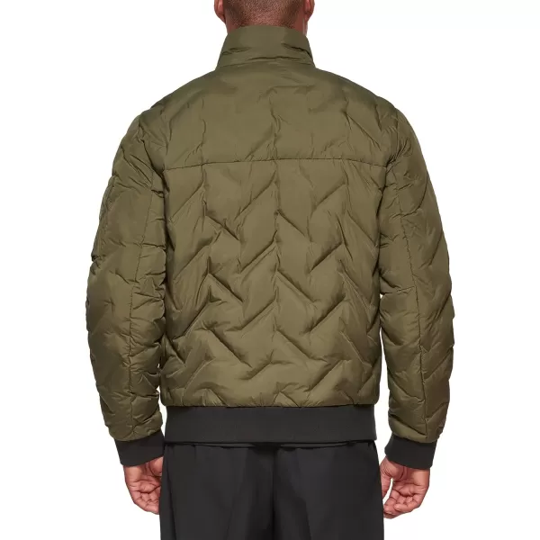 DKNY Mens Welded Quilted Bomber JacketOlive