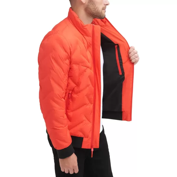 DKNY Mens Welded Quilted Bomber JacketOrange