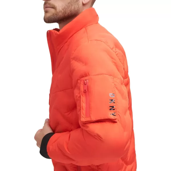 DKNY Mens Welded Quilted Bomber JacketOrange