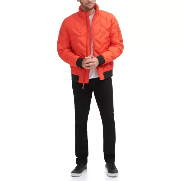 DKNY Mens Welded Quilted Bomber JacketOrange