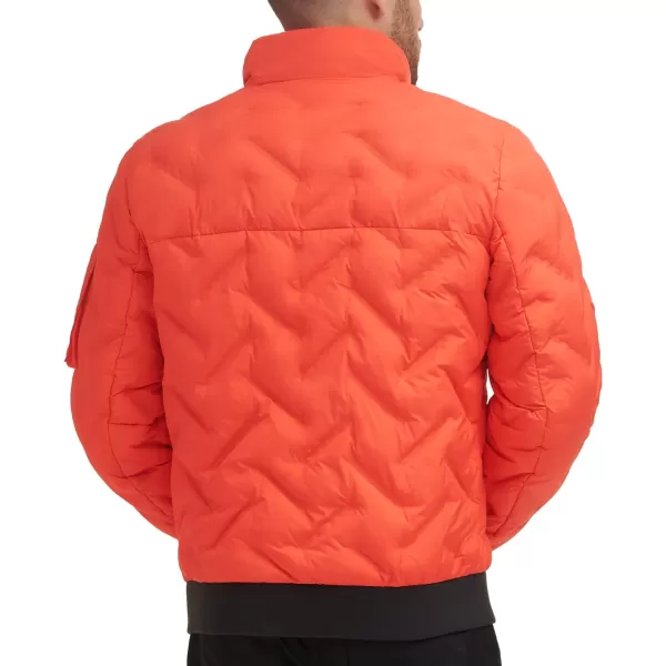 DKNY Mens Welded Quilted Bomber JacketOrange