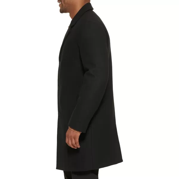 DKNY Mens Wool Blend Notch Collar CoatBlack