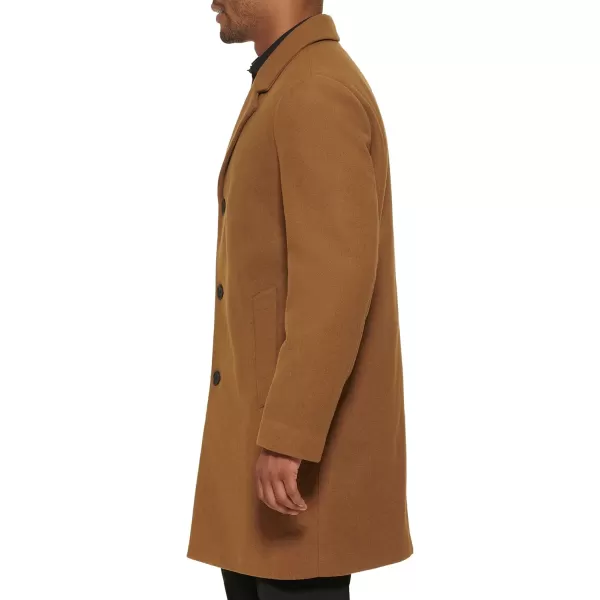 DKNY Mens Wool Blend Notch Collar CoatCamel