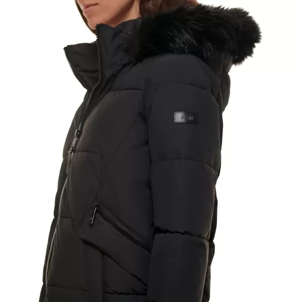 DKNY Womens Cold Weather Outerwear PufferBlack