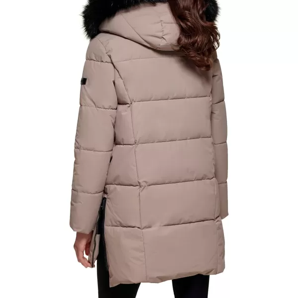 DKNY Womens Cold Weather Outerwear PufferDark Thistle