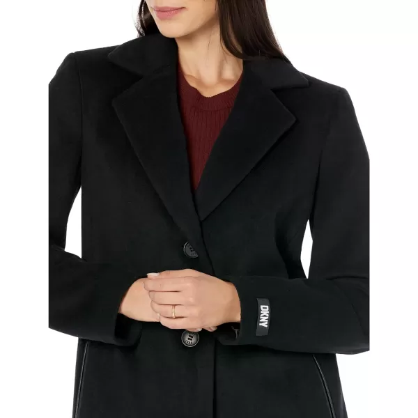 DKNY Womens Walker Wool CoatBlack