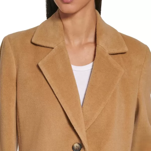 DKNY Womens Walker Wool CoatCamel