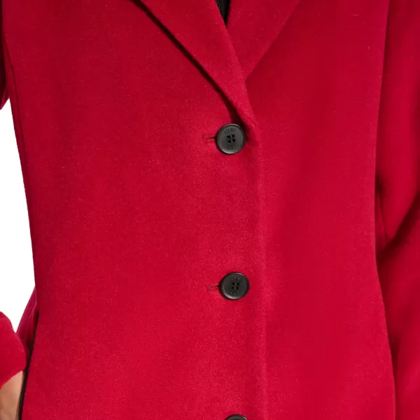 DKNY Womens Walker Wool CoatRio Red