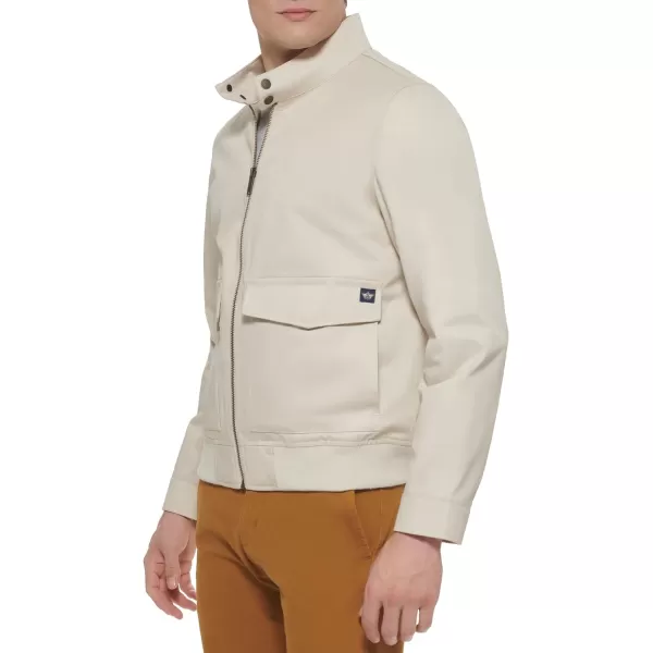 Dockers Mens Bomber Jacket with Snap Racer CollarKhaki