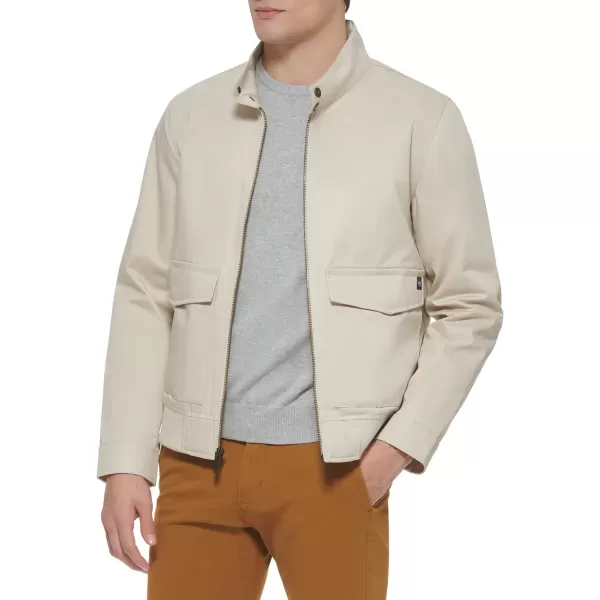 Dockers Mens Bomber Jacket with Snap Racer CollarKhaki