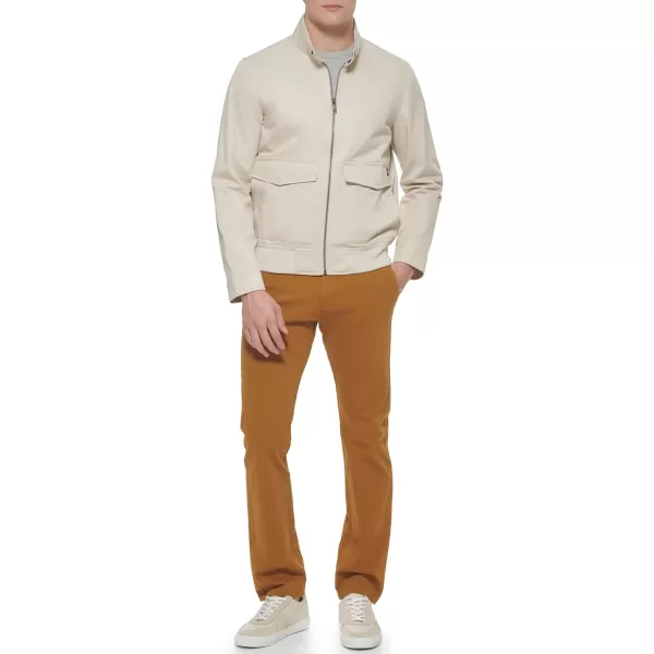 Dockers Mens Bomber Jacket with Snap Racer CollarKhaki