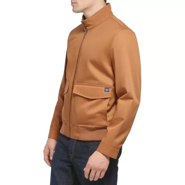 Dockers Mens Bomber Jacket with Snap Racer CollarMocha