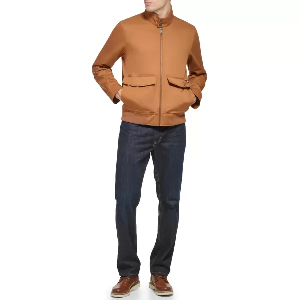 Dockers Mens Bomber Jacket with Snap Racer CollarMocha