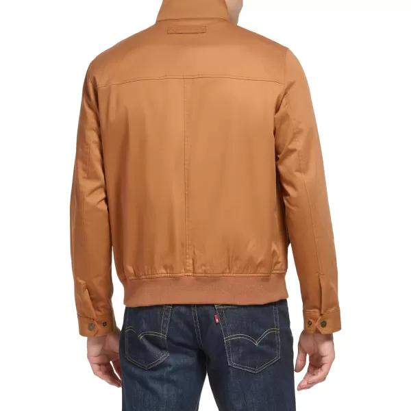 Dockers Mens Bomber Jacket with Snap Racer CollarMocha