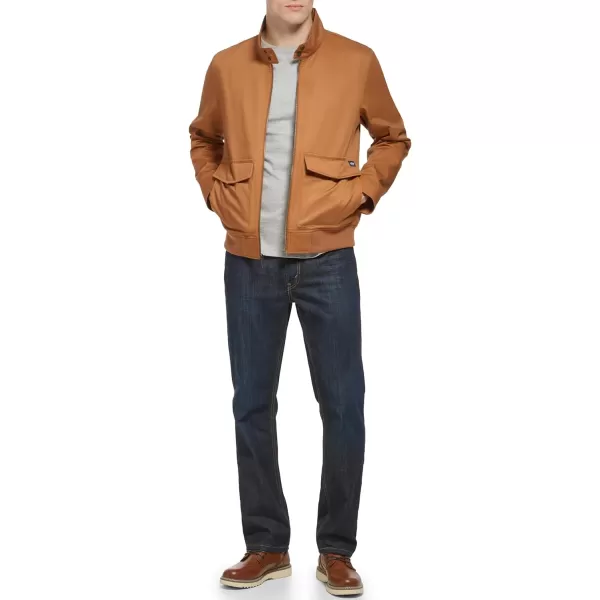 Dockers Mens Bomber Jacket with Snap Racer CollarMocha