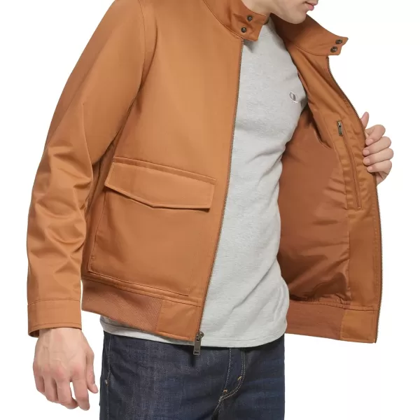 Dockers Mens Bomber Jacket with Snap Racer CollarMocha