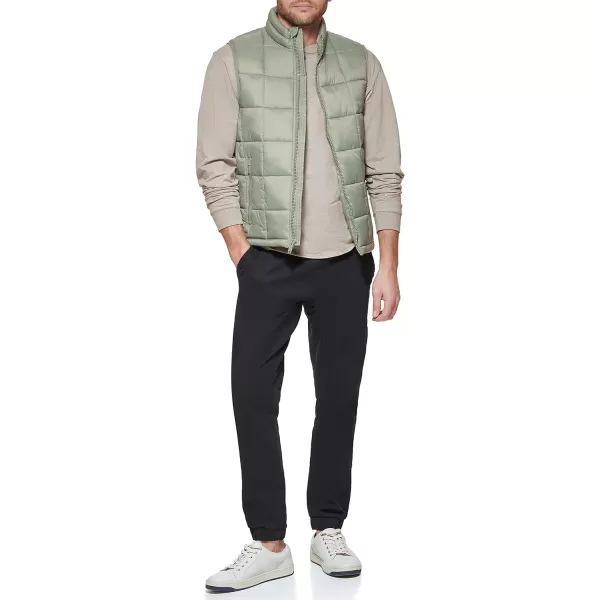 Dockers Mens Box Quilted Puffer VestGreen